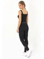 Gigotto File Detaylı Seamless Tayt Miorre 001-001239 Siyah görsel 6