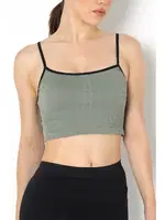 Seamless Dantel Detaylı Ripli Büstiyer Gigotto 001-001209 Haki görsel 4