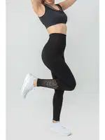 Fileli Seamless Yüksek Bel Tayt Gigotto 001-001230 Siyah detay görünüm