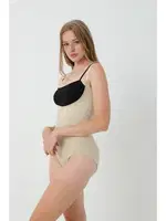 Göğüs Altı Askılı Çıtçıtlı Kadın Body Korse FormActive 1045  Ten