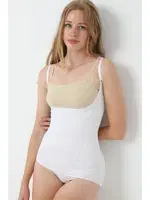 Göğüs Altı Askılı Çıtçıtlı Kadın Body Korse FormActive 1045  Beyaz görsel 9