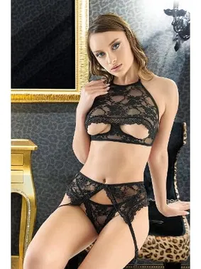 Nathalie Göğüsleri Açık Dantel Fantazi Jartiyer Kadın Takım Nathalie 5005