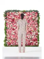 Gömlek Yaka Desenli Önden Düğmeli Kısa Kollu Marla Pijama Takımı Estiva 25177 Pembe görsel 4