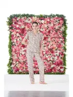 Gömlek Yaka Desenli Önden Düğmeli Kısa Kollu Marla Pijama Takımı Estiva 25177 Pembe görsel 5