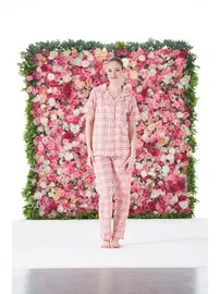 Estiva Gömlek Yaka Kareli önden Düğmeli Kısa Kollu Penye Kadın Pijama Takımı Estiva 25180