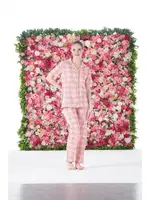 Gömlek Yaka Kareli önden Düğmeli Kısa Kollu Penye Kadın Pijama Takımı Estiva 25180 Pembe görsel 5