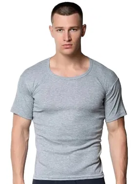 Gümüş Gri Kısa Kollu Ribana Bisiklet Yaka Erkek Atlet 6lı Gümüş 3101 - 6 Adet