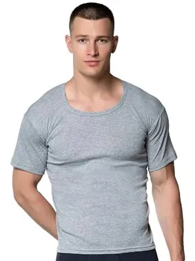 Gümüş Gri Kısa Kollu Ribana Bisiklet Yaka Erkek Atlet 6lı Gümüş 3101 - 6 Adet - Alternatif Görünüm