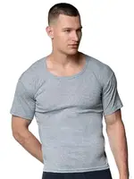 Gri Kısa Kollu Ribana Bisiklet Yaka Erkek Atlet 6lı Gümüş 3101 - 6 Adet Gri farklı açı