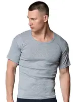 Gri Kısa Kollu Ribana Bisiklet Yaka Erkek Atlet 6lı Gümüş 3101 - 6 Adet Gri görsel 4