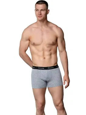 Gümüş Gri Pamuklu Likralı Erkek Boxer Gümüş 3074