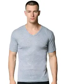 Gümüş Gri V Yaka Kısa Kollu Pamuklu Erkek Atlet Fanila Gümüş 4051