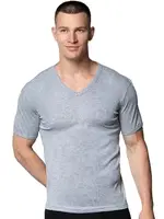 Gri V Yaka Kısa Kollu Pamuklu Erkek Atlet Fanila Gümüş 4051 Gri detay görünüm