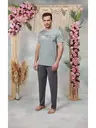 Gri Yazı Baskılı Erkek Pijama Takımı  Doreanse 25Y4574