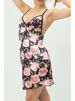 Gül Desenli Askılı Siyah Fantezi Gecelik SHE 1368 Siyah görsel 4