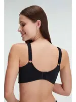 Günlük Desteksiz Balensiz Kaplı Yazlık Dantel Detaylı Toparlayıcı Sütyen Anıl 3803 Siyah görsel 4