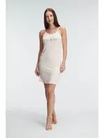 Günlük Ev Giyimi İp Askılı Bisiklet Yaka Kadın Viskon Düz Yazlık Örme Mini Gecelik Anıl 5835