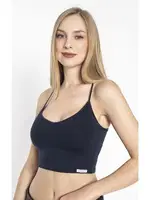 Halter Yaka Modal İp Askılı Crop Kadın Atlet Confeo C801-014 Lacivert görsel 8