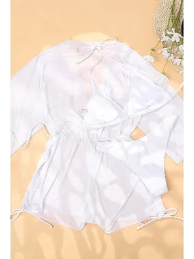 Angelsin Şifon Pareo Plaj Elbisesi Cover Up Kimono Angelsin MS 4408 - Alternatif Görünüm