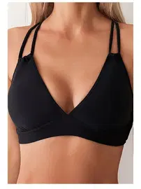 Angelsin İki Ayarlanabilir Askılı Bikini Üstü (Çıkartılabilir Kaplı) Siyah Angelsin MS 43919