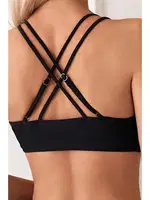 İki Ayarlanabilir Askılı Bikini Üstü (Çıkartılabilir Kaplı) Siyah Angelsin MS 43919 Siyah detay görünüm