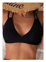 İki Ayarlanabilir Askılı Bikini Üstü (Çıkartılabilir Kaplı) Siyah Angelsin MS 43919 Siyah farklı açı