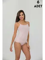 İp Askılı Derby Viskon Kadın Atlet 6'lı İlke 221 Pudra görsel 4