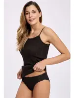 Jakarlı Dantelli İp Askılı Kadın Atlet Takım İlke 2294 Siyah farklı açı