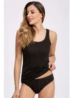 Geniş Askılı Jakarlı Dantelli Atlet Takım İlke 2295 Siyah