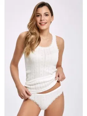 İlke Geniş Askılı Jakarlı Dantelli Atlet Takım İlke 2295 - Alternatif Görünüm