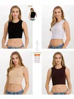Likralı Kolsuz Kadın Crop T-Shirt İlke 2317 Siyah