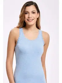 İlke Melanjlı Dantelli Geniş Askılı Kadın Atlet İlke 2347