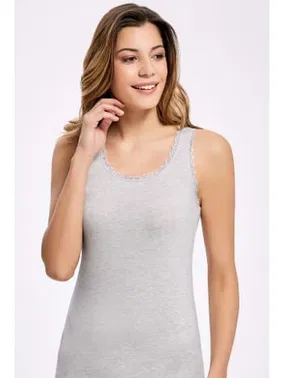 İlke Melanjlı Dantelli Geniş Askılı Kadın Atlet İlke 2347 - Alternatif Görünüm