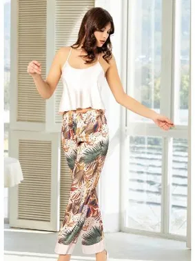 Miss Laris İnce Askılı Büstiyer Kısa Kollu Sabahlık Pijama Takım Miss Laris 5024 - Alternatif Görünüm