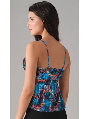 Doreanse İnce Askılı Düğme Aksesuarlı Desenli Kadın Bluz Doreanse 4332 - Alternatif Görünüm