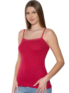 Gümüş İnce Askılı Jakarlı Kalpli Bordo Kadın Atlet Gümüş 3080 - 6 Adet