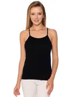 İnce Askılı Ribana Düz Biye Kadın Atlet Gümüş 4023 - 6 Adet Siyah detay görünüm