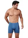 İnce Bel Bambu Elastan Erkek Mavi Boxer Gümüş 8007