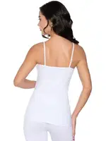 İnce Dantelli Beyaz Likralı Kadın Atlet Gümüş 3105 - 6 Adet Beyaz detay görünüm