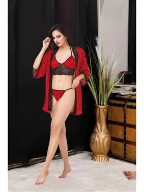 İzabel İpeksi Bralet Tanga Sabahlık Takım İzabel 0904 - Alternatif Görünüm