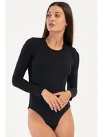 Bisiklet Yaka Çıtçıtlı Uzun Kollu Kadın Body Vienetta 405156