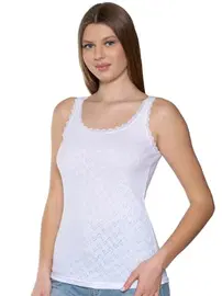 Gümüş Jakarlı Geniş Askılı Kadın Atlet Gümüş 3081 - 6 Adet