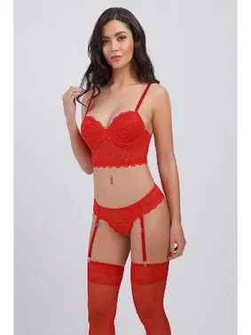 Büşra  Balenli Desteksiz Jartiyer Sütyen Takım Büşra 111 - Alternatif Görünüm