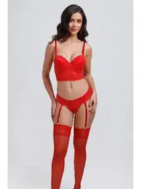 Büşra Dantelli Bralet Sütyen Jartiyer Takım Büşra 146