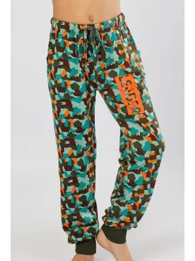 Vienetta Erkek Çocuk Pijama Altı Kamuflaj Yeşil Turuncu Cepli Vienetta Kids K104393