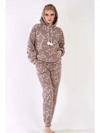 Vienetta Kadın Pijama Takımı Kahverengi Yeşil Vienetta Loft K304042