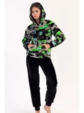 Vienetta Kapüşonlu Uzun Kollu Kadın Pijama Takımı Vienetta 304078