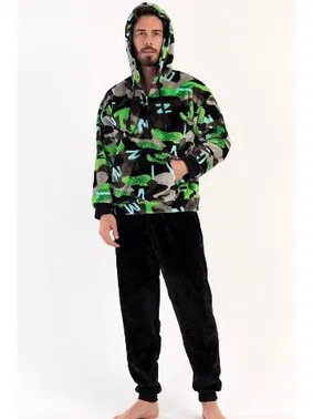 Vienetta Kamuflaj Desenli Kapüşonlu Erkek Pijama Vienetta 304079 