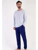 Cepli Uzun Kollu Erkek Pijama Takımı Vienetta 305083  Mavi detay görünüm