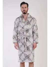Vienetta Desenli Kuşaklı Cepli Erkek Sabahlık Vienetta 310086 